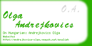 olga andrejkovics business card